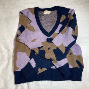 Nation LTD v-neck camo sweater